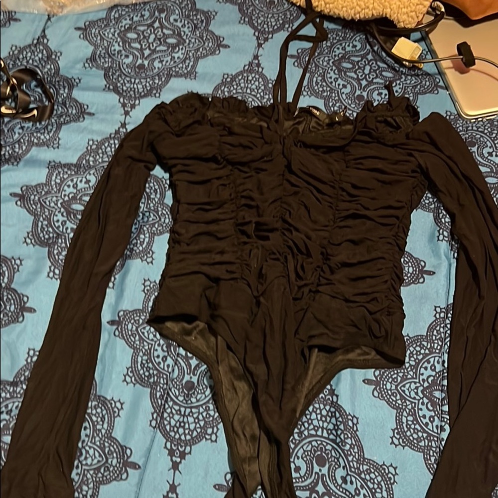 Black mesh bodysuit